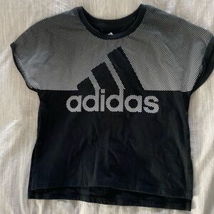 Adidas Kids Black and White Graphic Tee